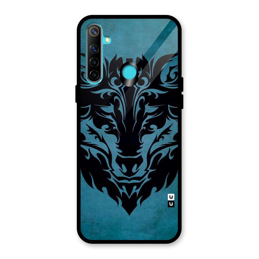 Black Artistic Wolf Glass Back Case for Realme 5i