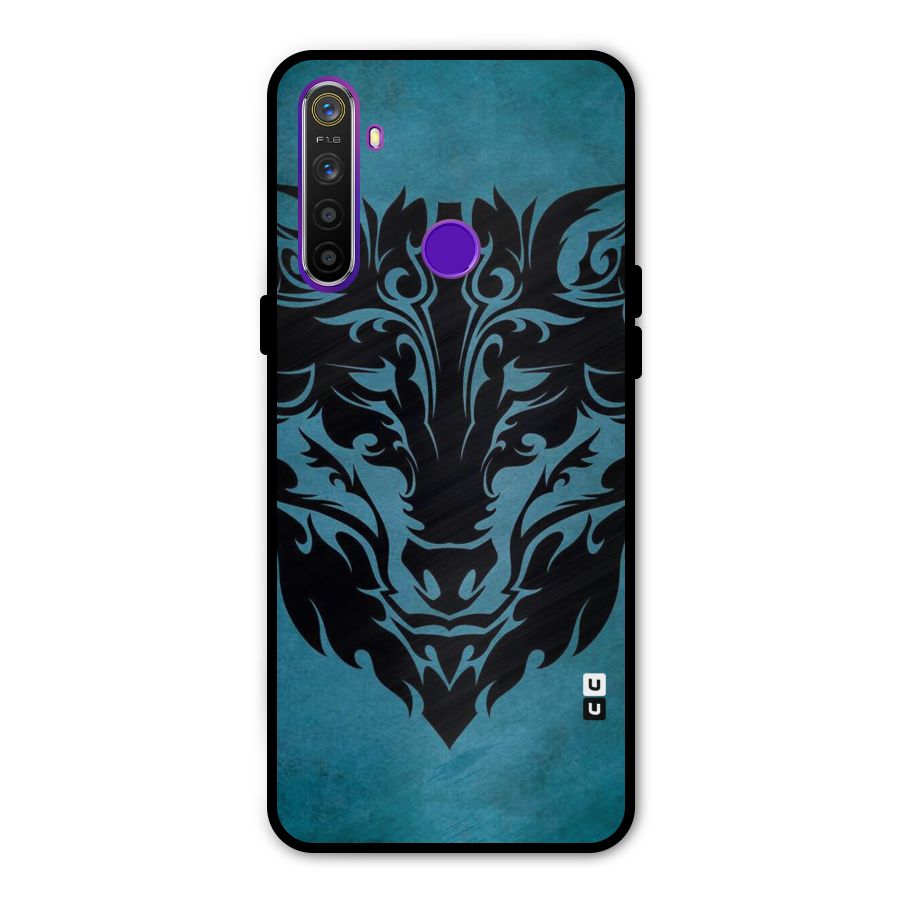 Black Artistic Wolf Glass Back Case for Realme 5s