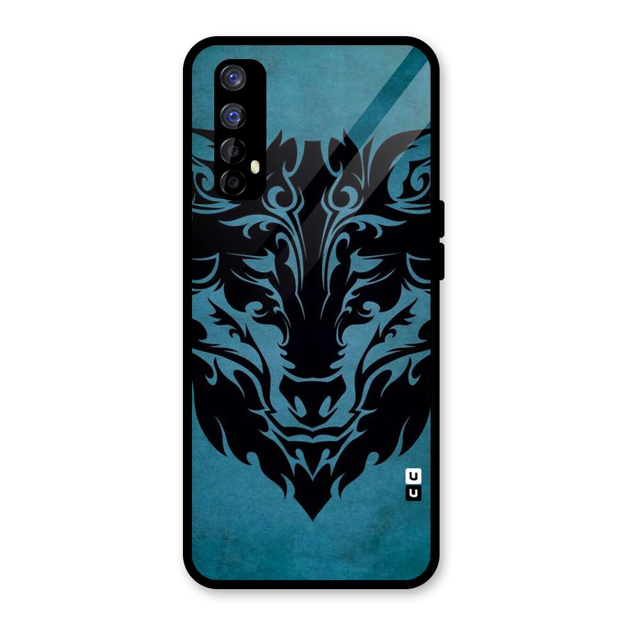 Black Artistic Wolf Glass Back Case for Realme 7
