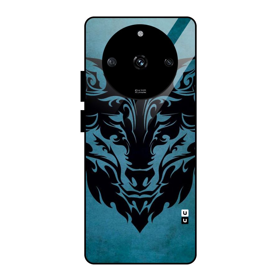 Black Artistic Wolf Glass Back Case for Realme Narzo 60 5G