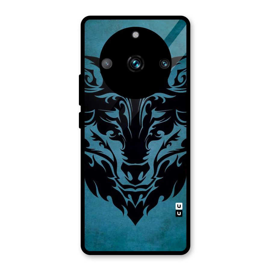 Black Artistic Wolf Glass Back Case for Realme Narzo 60 Pro