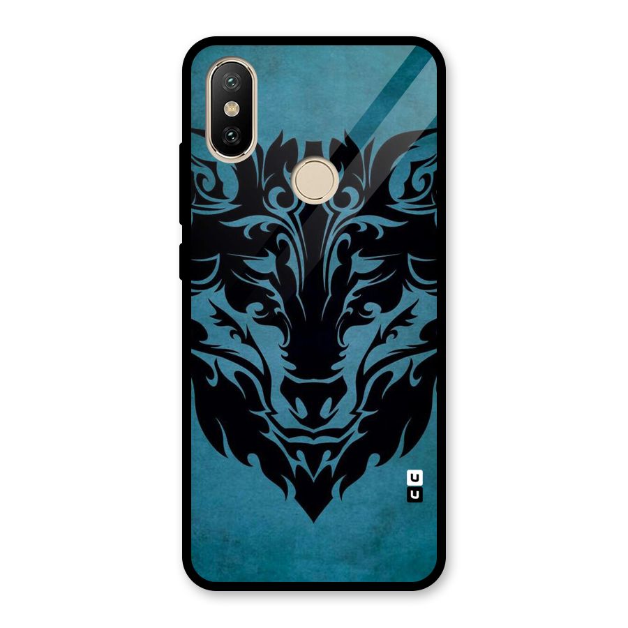 Black Artistic Wolf Glass Back Case for Redmi A2