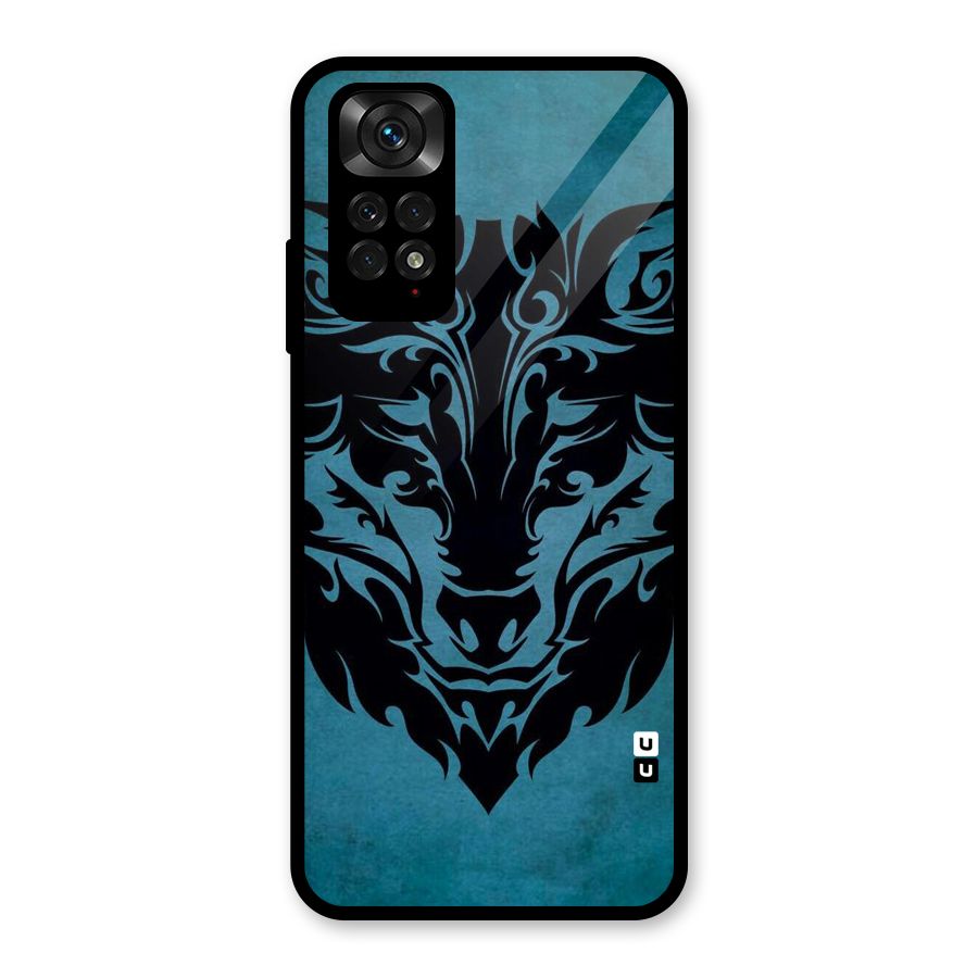 Black Artistic Wolf Glass Back Case for Redmi Note 11S