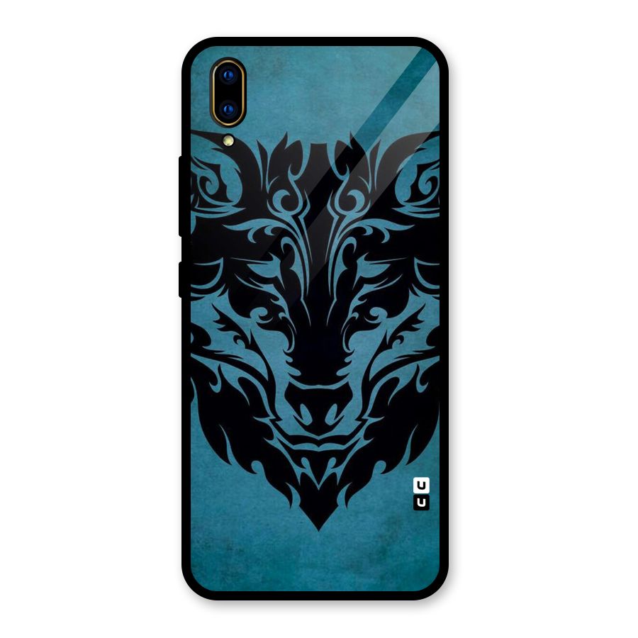 Black Artistic Wolf Glass Back Case for Vivo V11 Pro