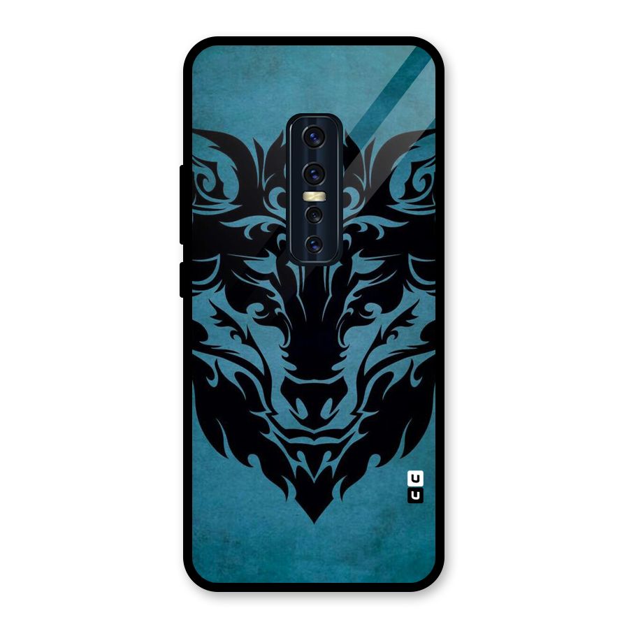 Black Artistic Wolf Glass Back Case for Vivo V17 Pro