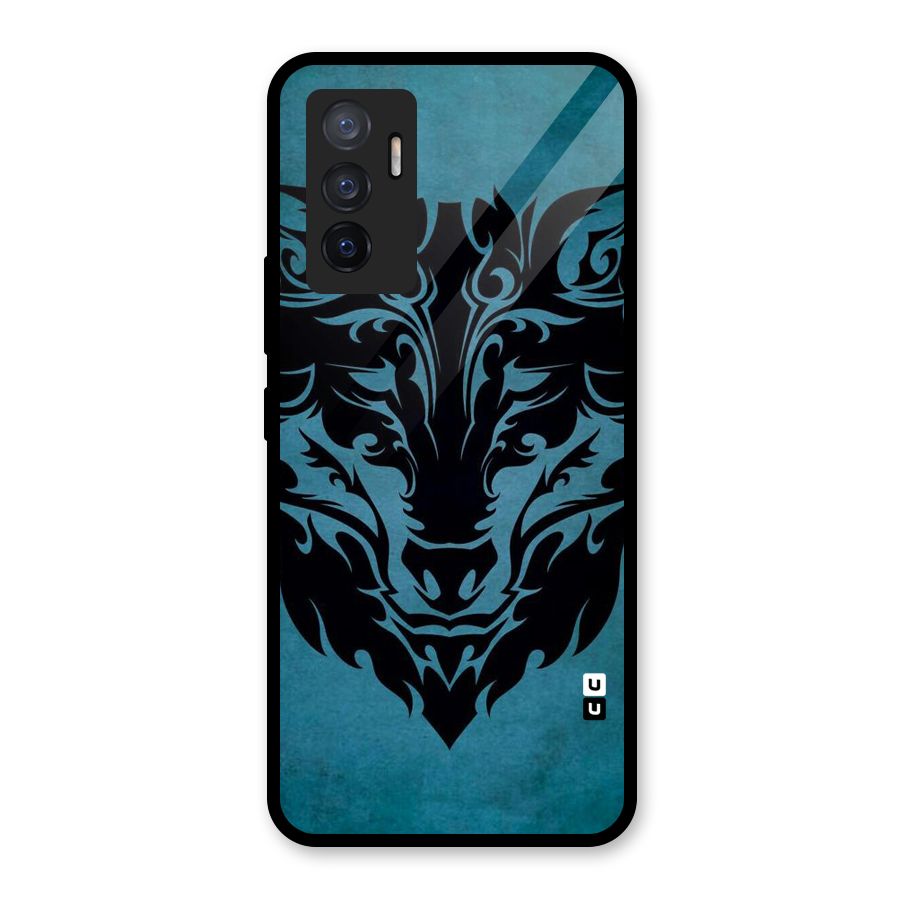 Black Artistic Wolf Glass Back Case for Vivo V23e