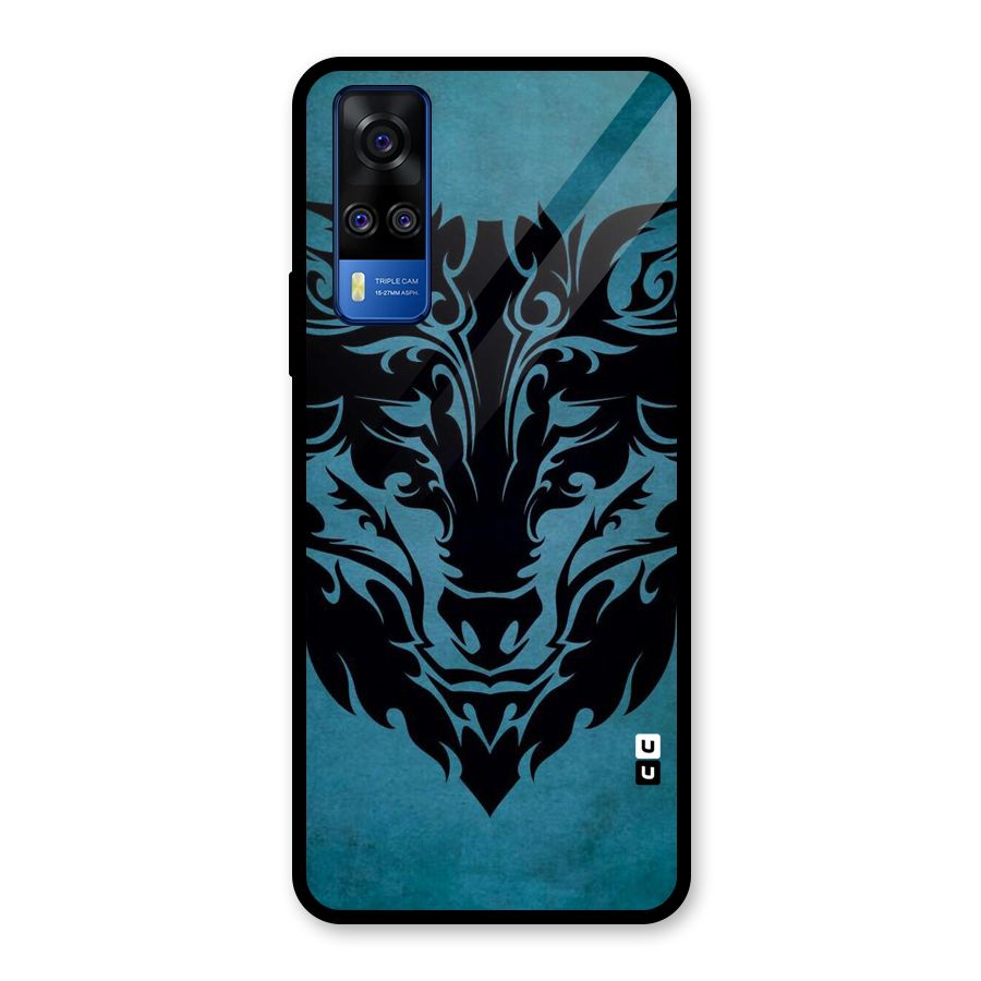 Black Artistic Wolf Glass Back Case for Vivo Y31