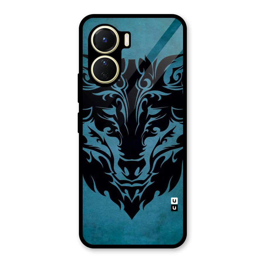 Black Artistic Wolf Glass Back Case for Vivo Y56