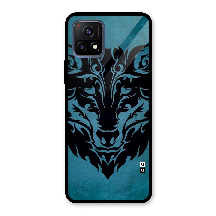 Black Artistic Wolf Glass Back Case for Vivo Y72 5G
