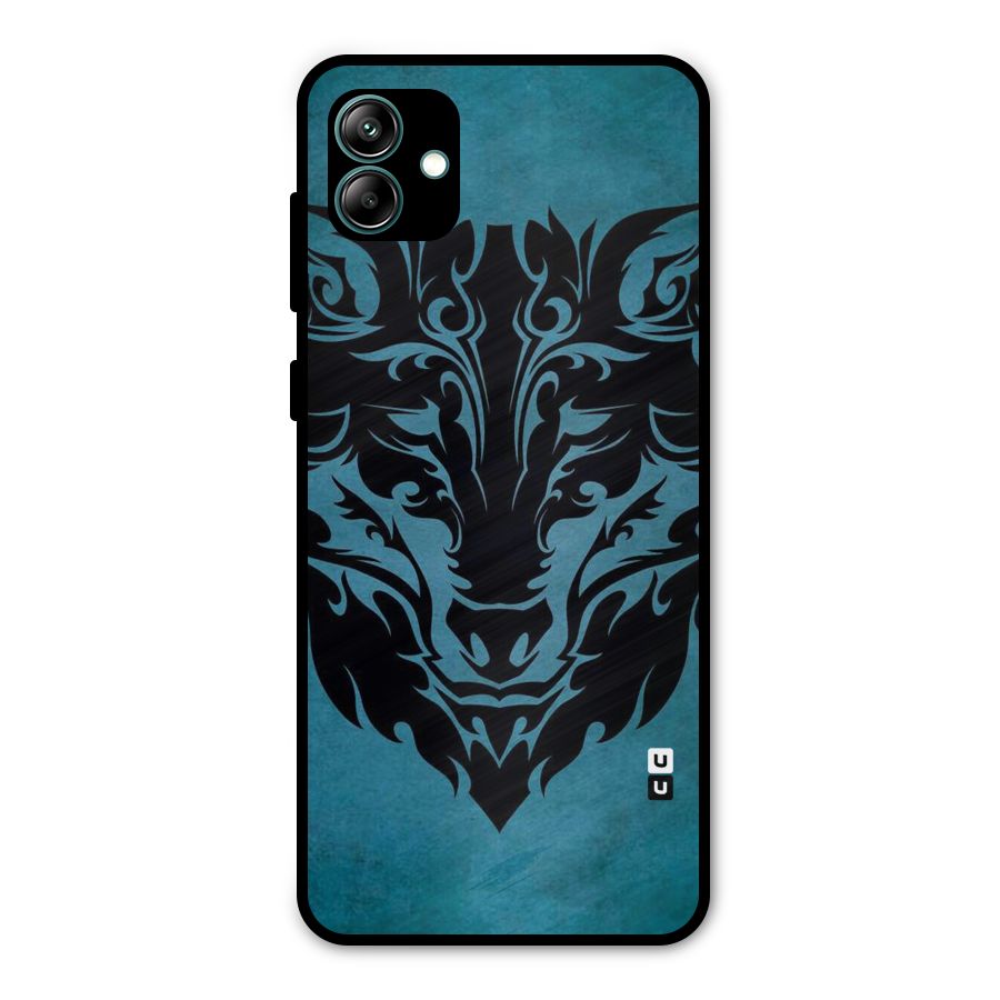 Black Artistic Wolf Metal Back Case for Galaxy A04