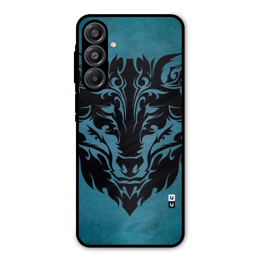 Black Artistic Wolf Metal Back Case for Galaxy A16 5G