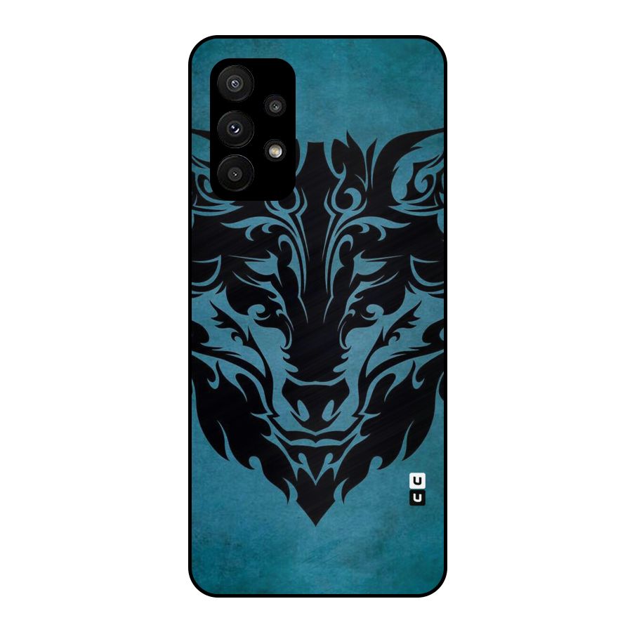 Black Artistic Wolf Metal Back Case for Galaxy A23