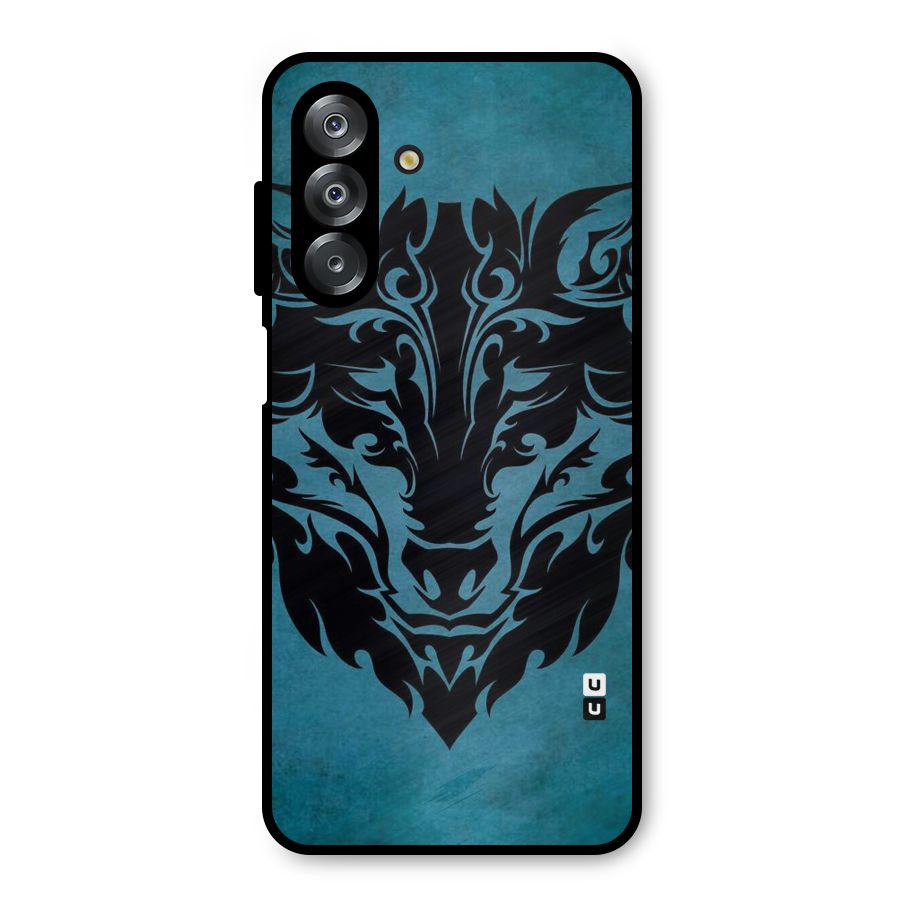 Black Artistic Wolf Metal Back Case for Galaxy A26