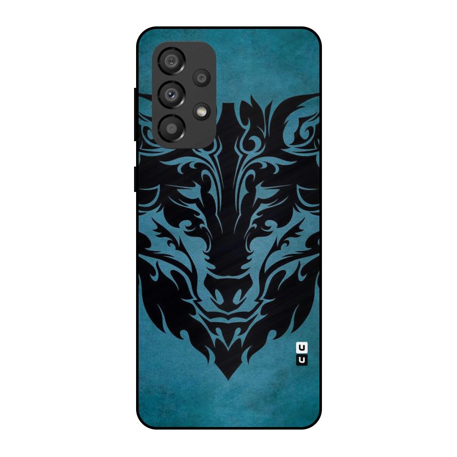 Black Artistic Wolf Metal Back Case for Galaxy A33 5G