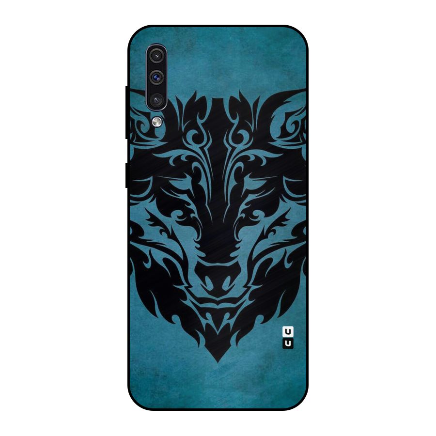 Black Artistic Wolf Metal Back Case for Galaxy A50
