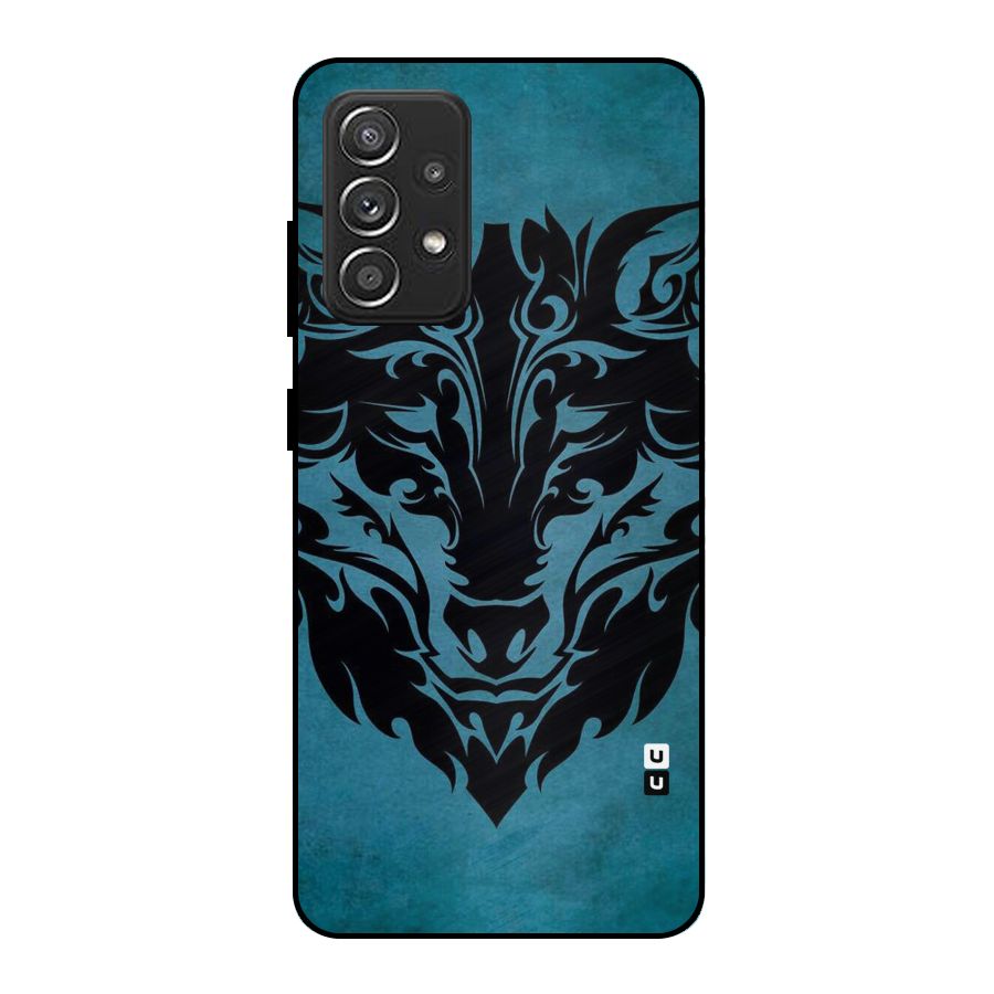 Black Artistic Wolf Metal Back Case for Galaxy A52s 5G