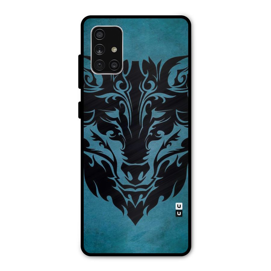 Black Artistic Wolf Metal Back Case for Galaxy A71