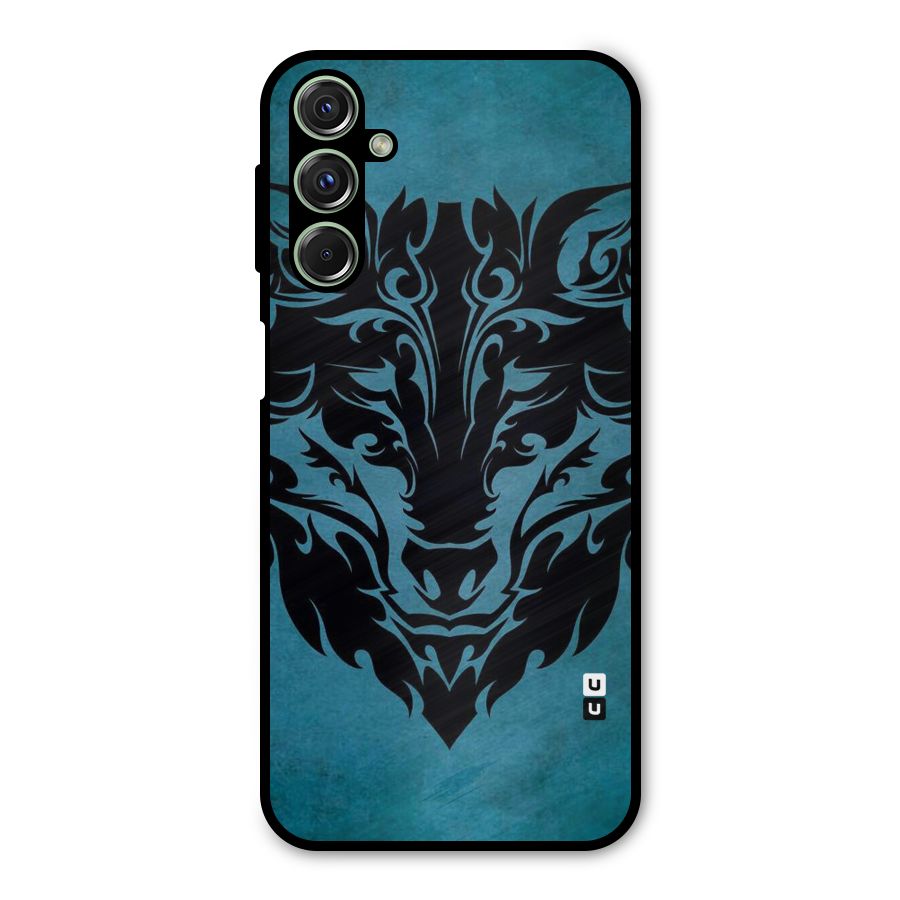 Black Artistic Wolf Metal Back Case for Galaxy F34
