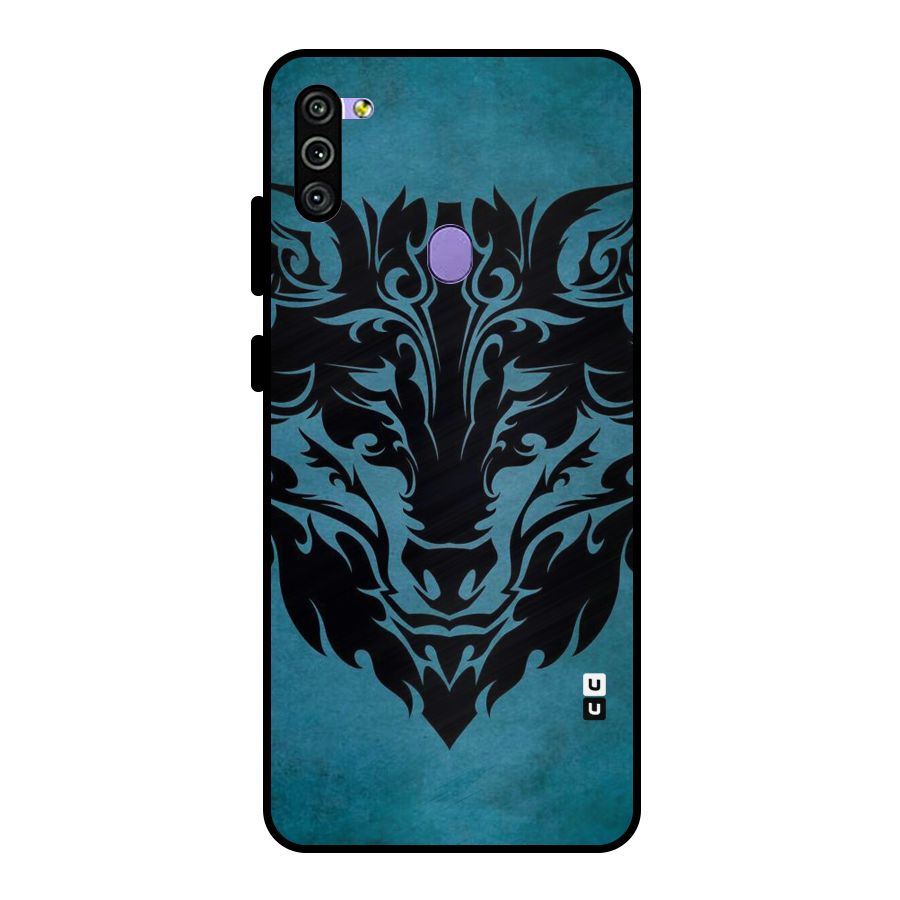 Black Artistic Wolf Metal Back Case for Galaxy M11