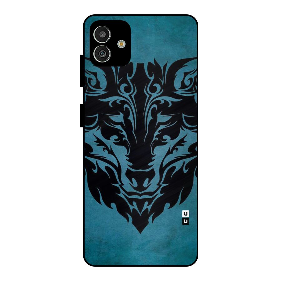 Black Artistic Wolf Metal Back Case for Galaxy M13 5G