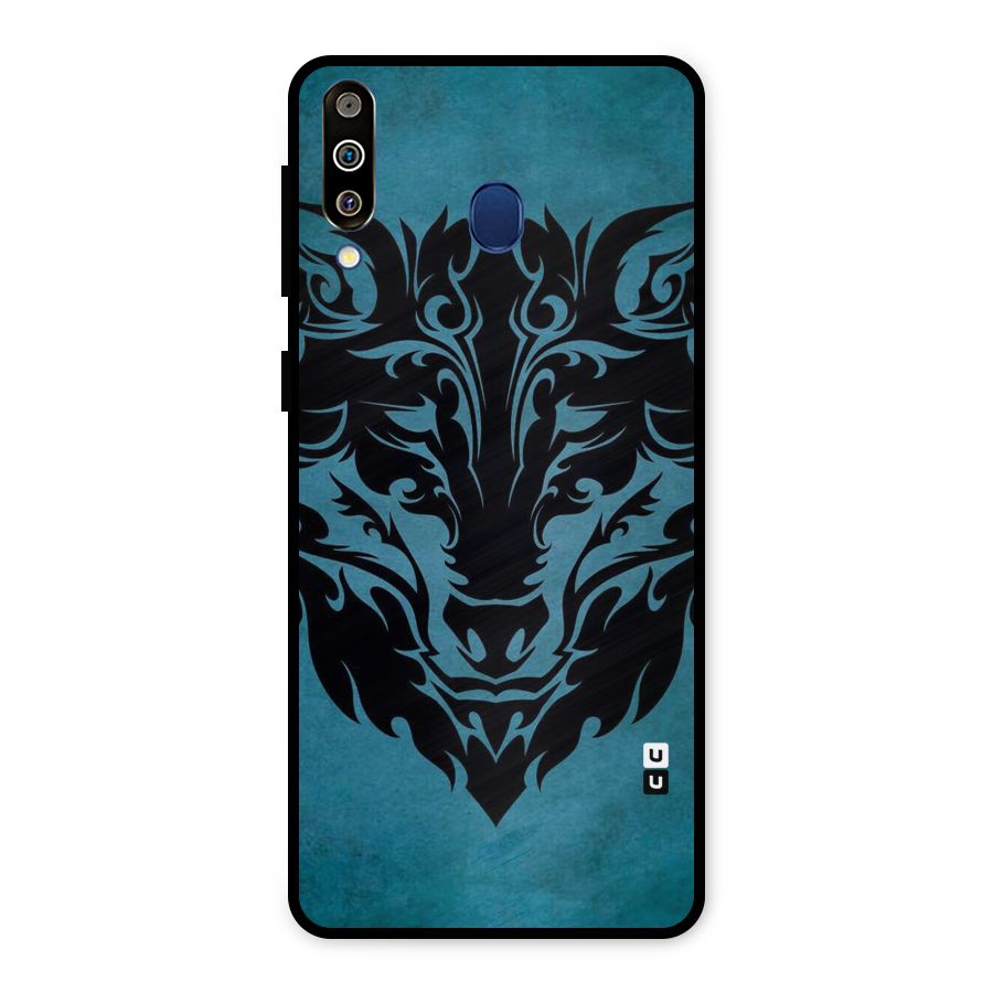 Black Artistic Wolf Metal Back Case for Galaxy M30
