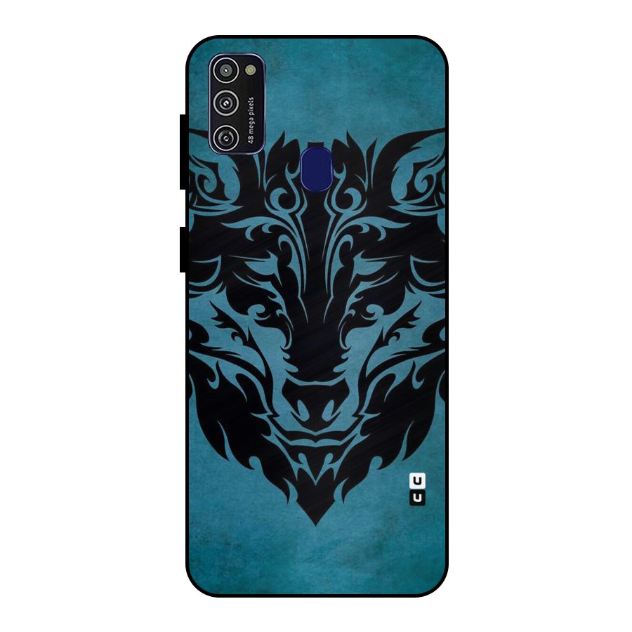 Black Artistic Wolf Metal Back Case for Galaxy M30s