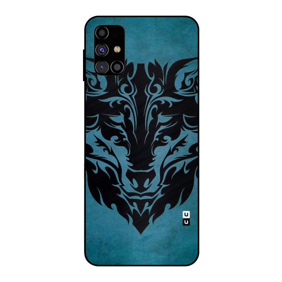 Black Artistic Wolf Metal Back Case for Galaxy M31s