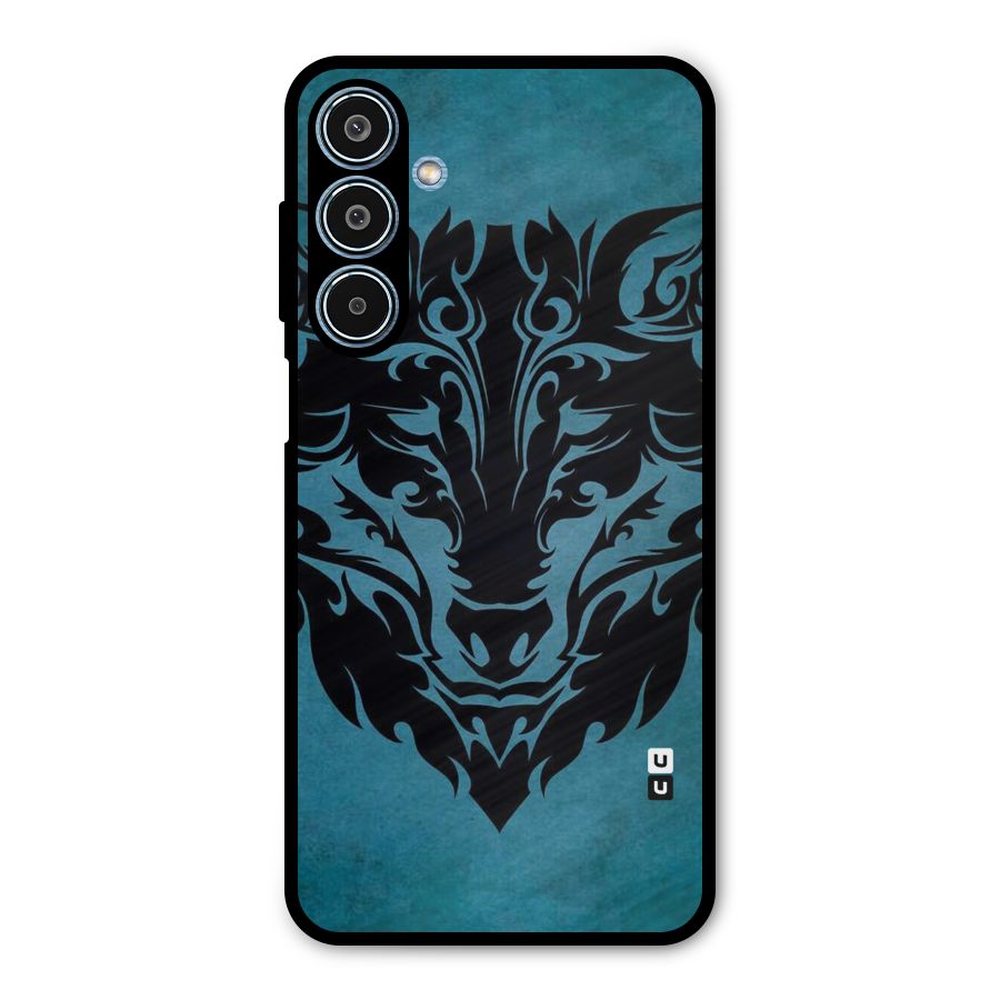 Black Artistic Wolf Metal Back Case for Galaxy M35