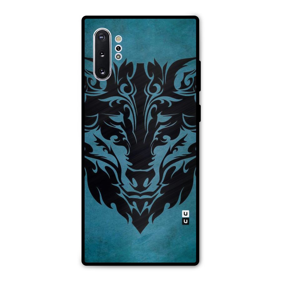 Black Artistic Wolf Metal Back Case for Galaxy Note 10 Plus