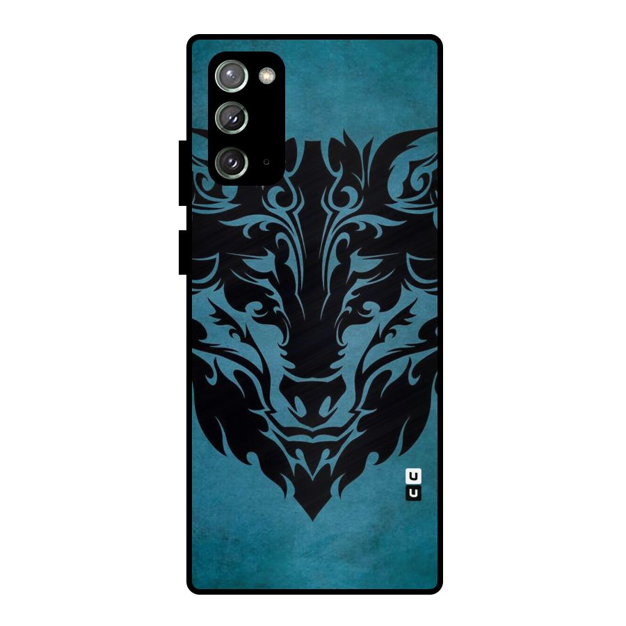 Black Artistic Wolf Metal Back Case for Galaxy Note 20