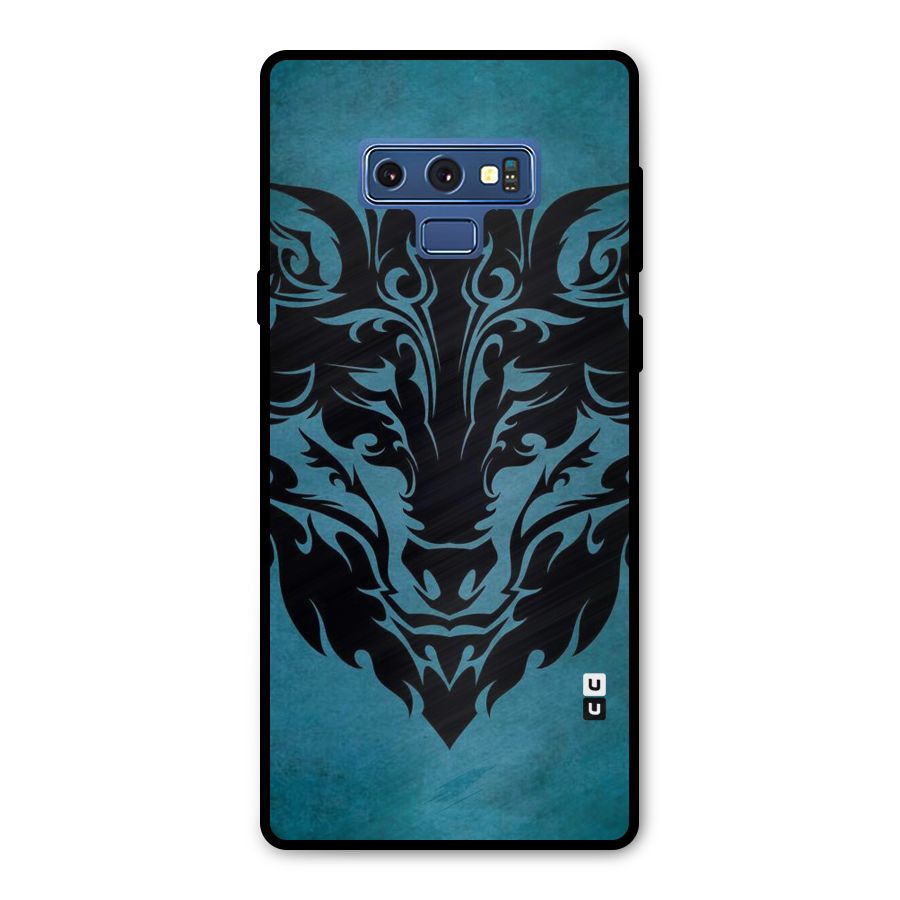 Black Artistic Wolf Metal Back Case for Galaxy Note 9