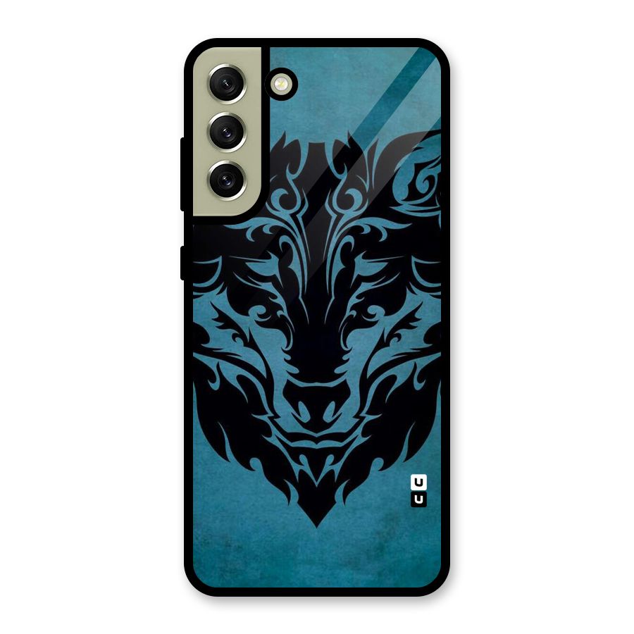 Black Artistic Wolf Metal Back Case for Galaxy S21 FE 5G (2023)