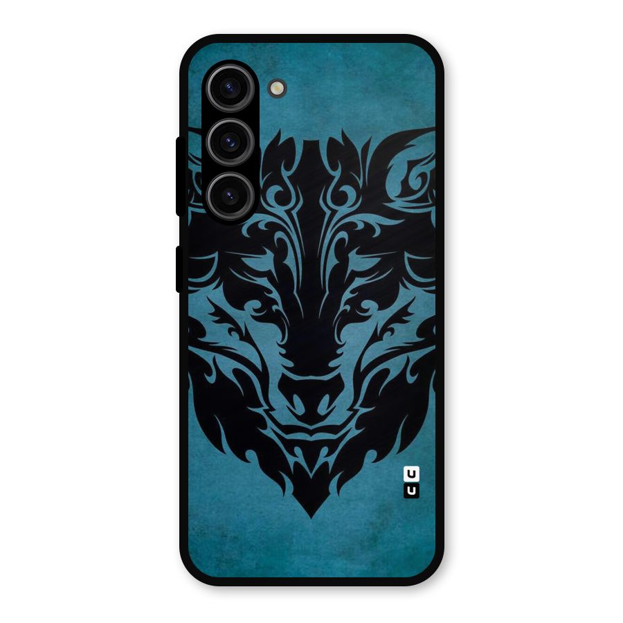 Black Artistic Wolf Metal Back Case for Galaxy S23