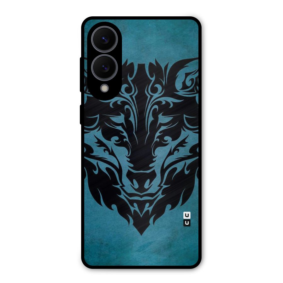 Black Artistic Wolf Metal Back Case for Galaxy S25 Edge