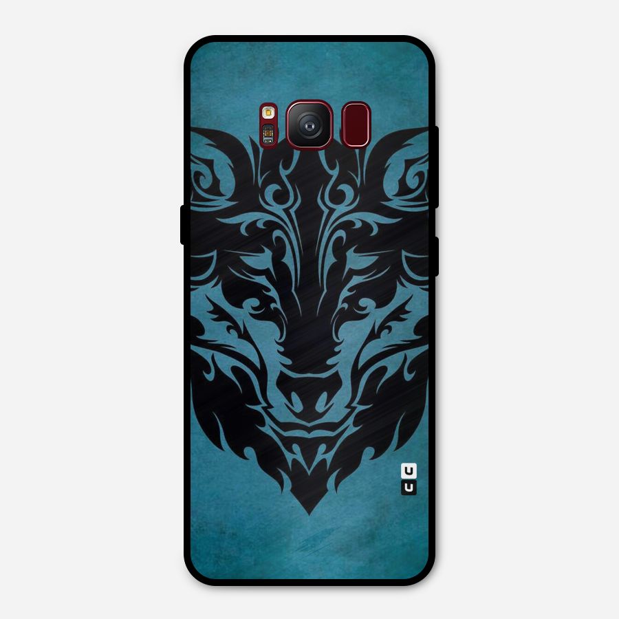 Black Artistic Wolf Metal Back Case for Galaxy S8