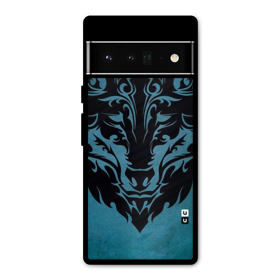 Black Artistic Wolf Metal Back Case for Google Pixel 6 Pro
