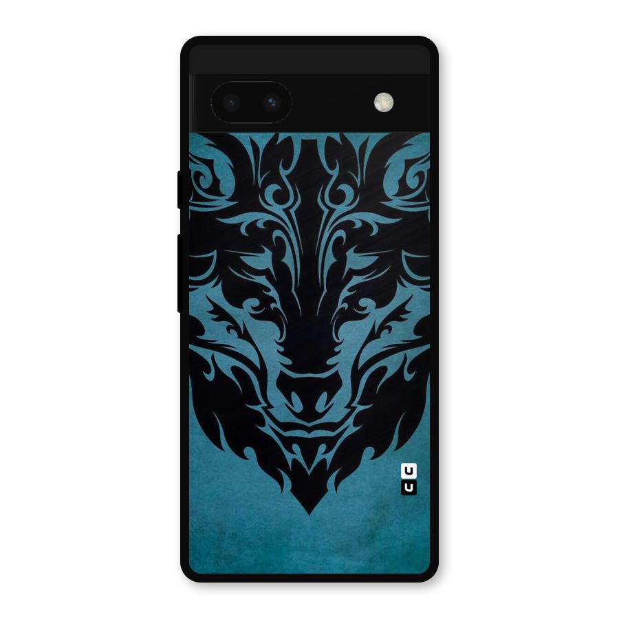 Black Artistic Wolf Metal Back Case for Google Pixel 6a