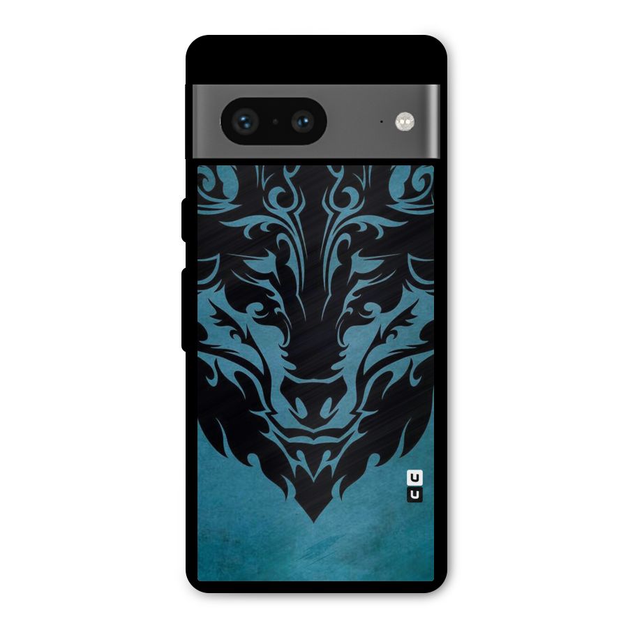 Black Artistic Wolf Metal Back Case for Google Pixel 7