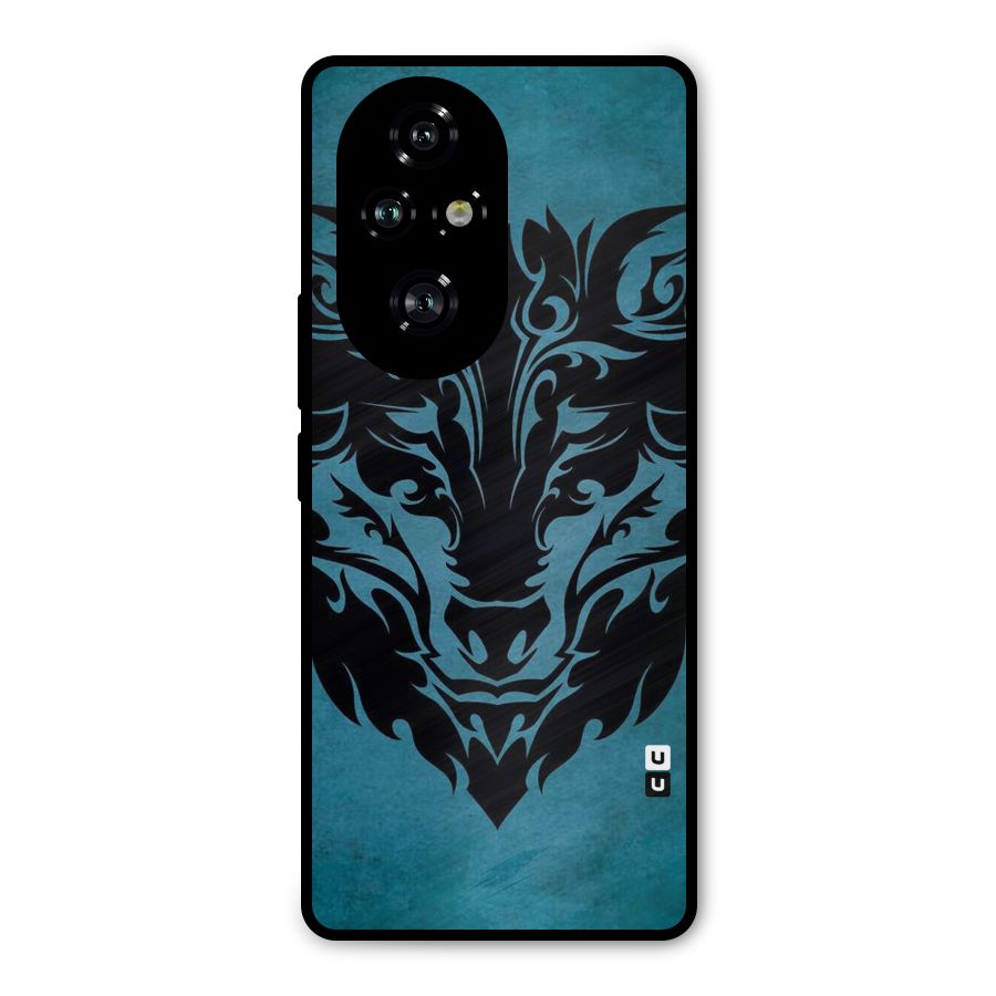 Black Artistic Wolf Metal Back Case for Honor 200 Pro