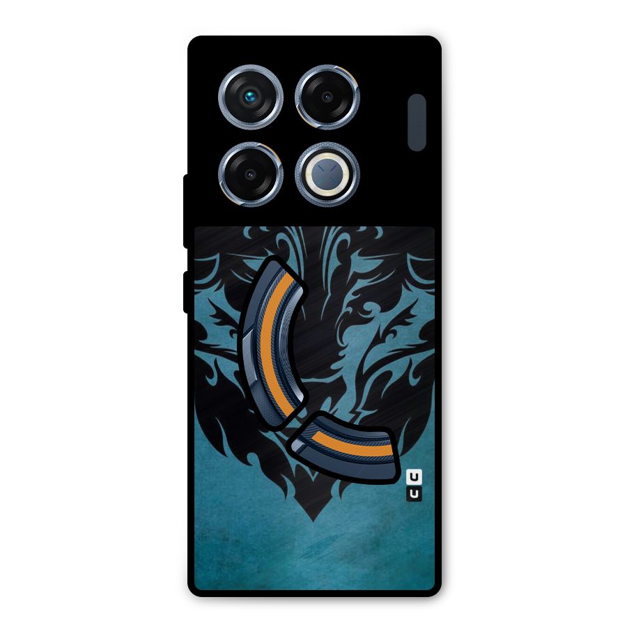 Black Artistic Wolf Metal Back Case for Infinix GT 20 Pro