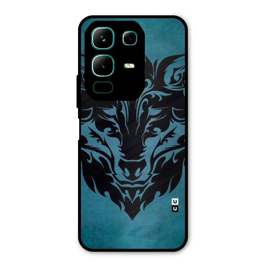 Black Artistic Wolf Metal Back Case for Infinix Note 50x