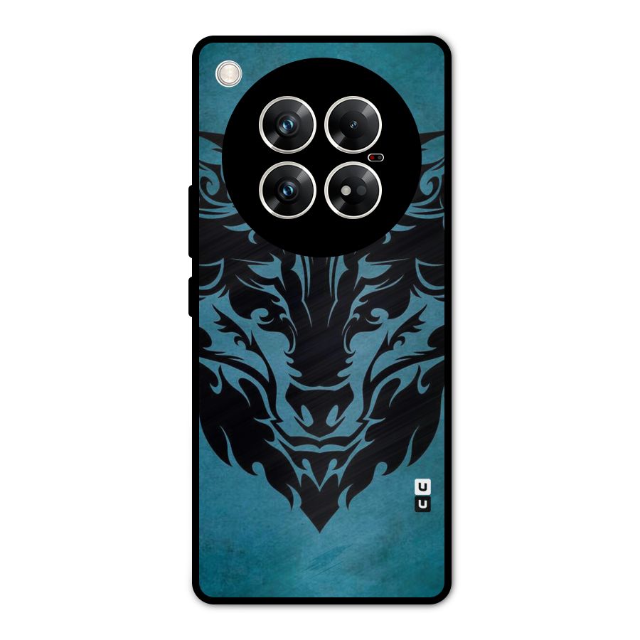 Black Artistic Wolf Metal Back Case for Infinix Zero 40 5G