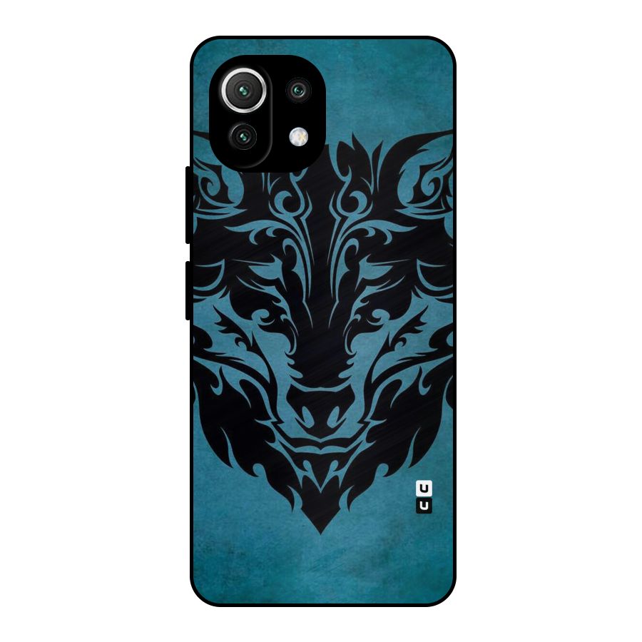 Black Artistic Wolf Metal Back Case for Mi 11 Lite