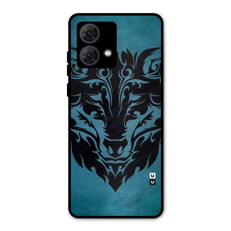 Black Artistic Wolf Metal Back Case for Moto G84