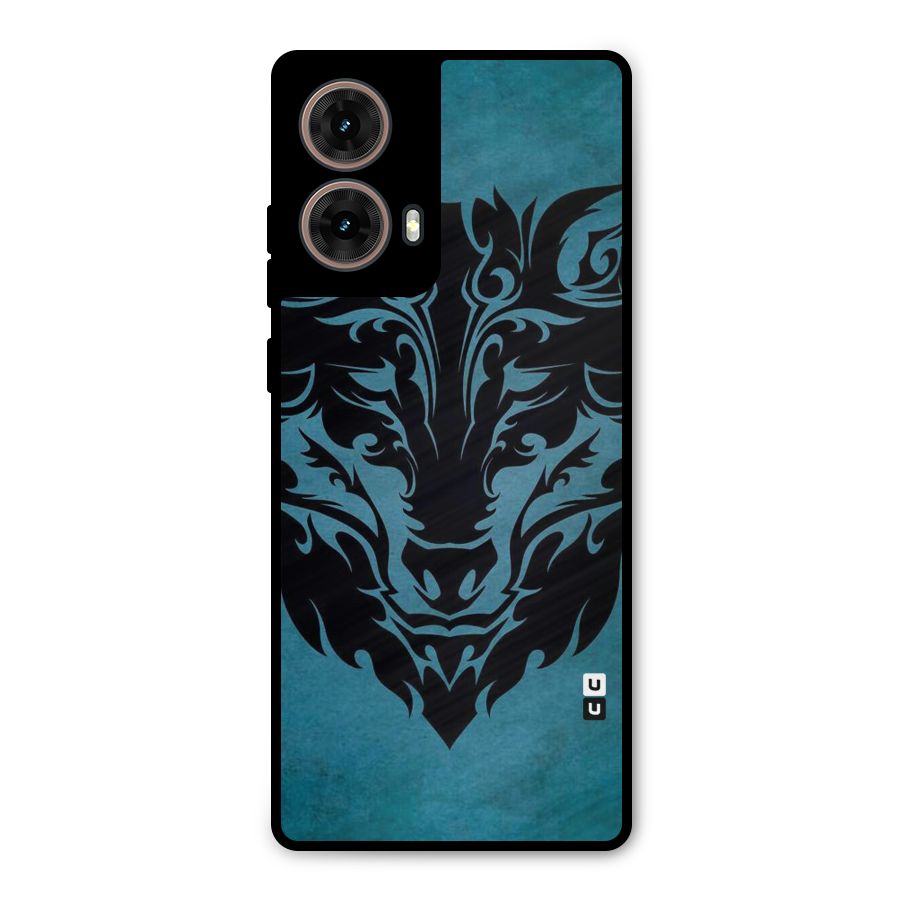 Black Artistic Wolf Metal Back Case for Moto G85
