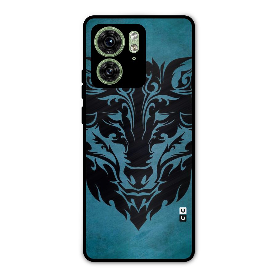 Black Artistic Wolf Metal Back Case for Motorola Edge 40 5G