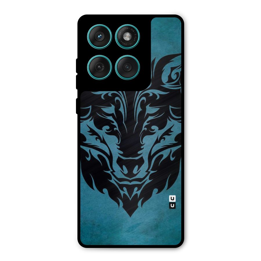 Black Artistic Wolf Metal Back Case for Motorola Edge 60 Fusion
