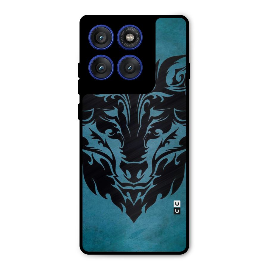 Black Artistic Wolf Metal Back Case for Motorola Edge 60 Pro