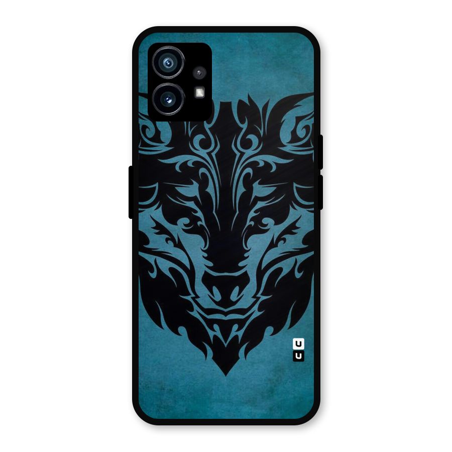 Black Artistic Wolf Metal Back Case for Nothing Phone 1