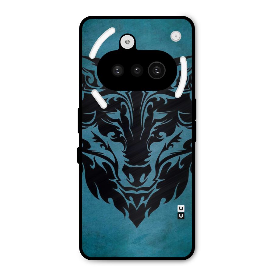 Black Artistic Wolf Metal Back Case for Nothing Phone 3a
